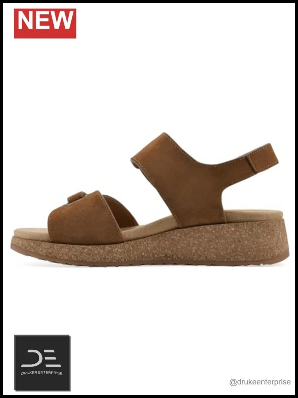 White Mountain Women's Gelato Mini-Wedge Sandal Leather Adjustable Straps